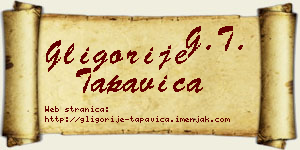 Gligorije Tapavica vizit kartica